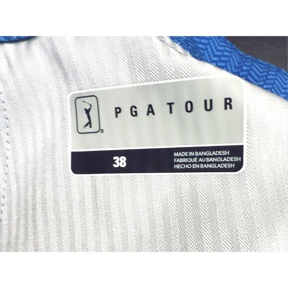 PGA Tour Mens Blue Tonal Print Pockets Golf UPF Sun Protection Shorts Sz 38 New - Picture 6 of 10